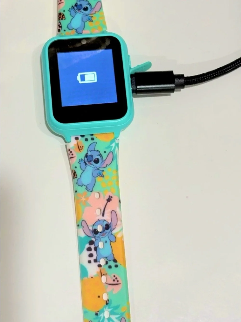 Disney Stitch Kids Smartwatch Touchscreen, 40mm Blue, Silicone Band Needs USB